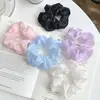 Scrunchie Perolado Estilo Francês, Elástico de Rabo de Cavalo de Alta Elasticidade, Durável e Suave com o Cabelo, Elástico para Coque, Acessório de Cabelo