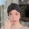 Gorro de natación para mujer adulto, color liso, natación, lindo, para circunferencia de cabeza grande, negro, para hombre y mujer, tela para adulto