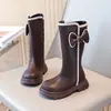 Botas Martin de Terciopelo con Lazo de Mariposa para Niñas 2026 Otoño/Invierno Nuevo Estilo Moda Infantil Versátil Estilo Princesa Botas Largas Versátiles