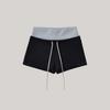 Pantalones Deportivos de Yoga Casuales de Tres Cuartos Ajustados Elásticos Color Latte Bloque de Color Falso Dos Piezas Cintura Alta con Cordón Adecuados para Usar como Ropa Exterior