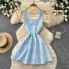 Vestido sin mangas de línea A estilo Lujo Ligero Francés para Mujer Verano Versión Coreana Cintura Alta Cintura Ceñida Adelgazante Versátil Temperamento Falda para Viaje