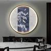 Nueva pintura decorativa redonda de entrada estilo chino LED pintura luminosa estilo chino sala de estar pasillo pasillo salón de té pintura colgante