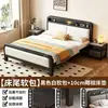 Cama de hierro con marco de acero engrosado para propiedades de alquiler, cama de hierro para dormitorio principal, cama reforzada para adultos individual y doble para el hogar, cama de hierro de 1.8 m