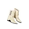 Botines de mujer 2026 nuevo otoño hebilla versátil punta fina tacón de cuña que aumenta la altura fruncidos botines cortos para personas menudas