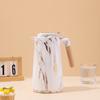 Hervidor Aislado con Textura de Madera y Tanque Interior de Vidrio para Uso Doméstico, Taza de Café Simple para Oficina, Olla de Agua Caliente de Gran Capacidad, Hervidor de Agua Aislado