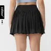Saia-Shorts de Yoga Cintura Alta para Mulheres, Two-In-One Secagem Rápida Anti-Exposição Malha Fitness para Corrida e Tênis
