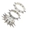 Pulseira Punk de Couro com Rebites Pontiagudos Estilo Motociclista Transfronteiriça Europeia e Americana Pulseira de Pulso de Camadas Múltiplas Exagerada Não Convencional para Homens