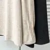 Nueva colección de otoño e invierno para mujer de talla grande: top versátil de color liso con cuello polo y manga larga, puños con volantes, perfecto como capa interior o camiseta, estilo 1054