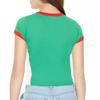 Camiseta de verano y otoño con bordado de letras en colores contrastantes, corte entallado, costura en el ombligo, tendencia urbana europea y americana.