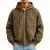 Chaqueta de Cuero Falsa de Dos Piezas Estilo Americano 2026 para Hombre, Abrigo Elegante con Capucha de Piel Sintética para Otoño/Invierno