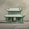 Arquitectura Estilo Antiguo Chino Paisaje en Miniatura Pabellón Pabellón Artesanías de Arenisca Verde Adornos Patio de Entrada Mesa de Arena Productos de Paisajismo