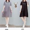 Vestido de maternidade midi coreano solto plus size saia para gestantes base camisa manga curta verão saia para gestantes