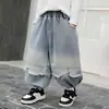 Ropa de Primavera y Otoño para Niños Jeans Rasgados Patchwork Estilo Coreano Pantalones de Linterna Sueltos para Niños Pantalones de Calle para Bebé Modernos