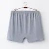 Calzoncillos tipo bóxer de algodón puro para hombres de mediana edad y ancianos, corte holgado, tiro alto, color liso, shorts de talla grande para papá