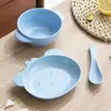Tazón para comida de bebé Tazón para bebé anti-caída anti-escaldaduras Tazón para comedor de jardín de infancia Vajilla para restaurante infantil Tazón para el hogar Juego de cuchara