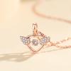 Nuevo Collar Inteligente de Corazón de Plata Esterlina s925 para Mujer Alas de Ángel de Celebridad de Internet Colgante de Zirconia Cadena para Clavícula de Amor Regalo