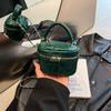 Bolsa de Mão Matelassada Estilo Tweed Feminina 2025 Nova Mini Bolsa Box Francesa Transversal de Corrente de Ombro Pequena Bolsa Quadrada