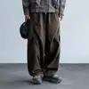 Calça Casual Casual de Algodão Puro Versátil Solta Tendência Retro Estilo Americano para Homens, Nova Calça Longa de Perna Larga com Rebite Scimitar de Outono