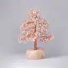 Grava de cristal natural tejida con alambre de cobre, árbol de la vida con base de cristal rosa, árbol de la fortuna, decoración de oficina, regalo de vacaciones