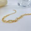 Opk Moda Europea y Americana Acero de Titanio Joyería de Mano al por Mayor Versátil Acero Inoxidable Estilo Ins Pulsera de Diamantes de Barro para Mujer Asimétrica