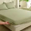 Sábana ajustable de algodón lavado con todo incluido, color liso, funda para cama individual, funda para cama, funda antipolvo Simmons, protector de colchón, sábana con todo incluido