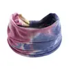 Nueva diadema deportiva con efecto tie-dye de estilo europeo y americano de 14 cm de ancho para mujer, banda para el cabello con nudo elástico estilo retro africano.