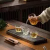 Estilo Japonés Taza de Feria de Tocón Set con Colador de Té Separador de Té de Vidrio Taza Pública Engrosada Mar de Té Accesorios para Juego de Té Kung Fu