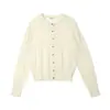 Cardigan de Tricô Lyocell Bie Paperman para Mulheres, Fino e Levemente Transparente, Versátil Top de Manga Longa com Proteção Solar
