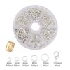 Caja de 6 compartimentos Hierro Anillo único Cierre de langosta Anillo Caja de herramientas multicolor Set DIY hecho a mano Accesorios Paquete de material metálico