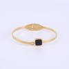 Pulsera de Acero Inoxidable con Fritillaria de la Plaza Dongdaemun Coreana Pulsera de Acero de Titanio con Goteo de Aceite Negro Diamante Único Joyería Simple para Mujer