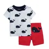 Comercio Exterior Ropa Infantil Verano Nuevo Transfronterizo Al por Mayor Hombres y Mujeres Bebé Manga Corta Pantalones Cortos Camiseta Conjunto de Dos Piezas