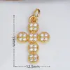 Série de pingentes de cruz microincrustados em cobre galvanizado 18K, acessórios de joias religiosas, múltiplas opções disponíveis