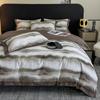 Juego de cama de cuatro piezas de algodón grueso, ligero y de lujo, con funda de edredón de algodón, sábanas de otoño e invierno, ropa de cama