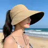 Protección Solar Ala Ancha Estilo Nuevo A prueba de Viento UV Goma Negra Sombrero de Sol de Verano Sombrero de Pescador Sombrero Protector Solar para Ciclismo al Aire Libre