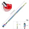 Ferramenta de Empurrar Cutícula de Aço Colorido Aço Inoxidável Colorido Titânio Empurrador de Cutícula Riscador de Duas Pontas para Remover Esmalte Cola Riscador Atacado