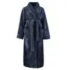 Bata de Noche para Hombre Otoño e Invierno Nuevo Coral Fleece Cálido Ropa para el Hogar con Forro Polar Bata Engrosada Pijamas de Talla Grande para Parejas