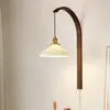 Luminárias de parede em cerâmica com pétalas estilo wabi-sabi em madeira maciça retrô para quarto, cabeceira, sala de estar, hall de entrada, corredor e corredor, criando uma atmosfera ambiente