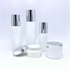 Set de botellas de vidrio cosmético personalizadas de 120 ml para envases de sérum y loción, tarro de crema facial de 50 g, puede ser de marca OEM