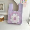 Verano Nuevo Lindo Bolso Tejido de Flores Estilo Coreano Estilo ins Salida Bolso de Mano Portátil Bolso de Mano de Gran Capacidad para Mujer