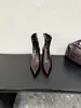 Botas de tornozelo bico fino salto agulha versáteis estilo europeu e americano para afinar