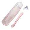 Haoyibei Vajilla para Bebé Raspador Cuchara Cuchara para Comida Complementaria Raspador Cuchara para Puré de Manzana Silicona Doble Cara Doble Uso Cuchara Grado Alimenticio