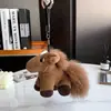 Chaveiro Pingente Fofo de Pônei com Pelo de Coelho Rex Real Brinquedo de Pelúcia Encanto de Bolsa Unicórnio Pelo Cortado