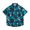 Camisas Florales de Comercio Exterior Transfronterizo, Manga Corta, Unisex, Estilo Pareja, Estilo Vacaciones en la Playa, Festival Songkran, Camisas Tailandesas, Chaquetas