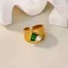 Anillos Europeos y Americanos para Mujer, Anillos de Zirconia Retro de Nicho, Anillos Sencillos y Elegantes de Acero de Titanio, Pulidos y con Goteo de Aceite Sin Decoloración