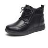 Sapatos Populares de Algodão Forrados com Pelo para Mulheres, Sapatos de Couro de Vaca de Primeira Camada com Solado Macio para Mulheres de Meia-Idade e Idosas, Sapatos Quentes e Antiderrapantes para Mães