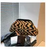 Bolsa Clutch de Tricô com Padrão Ondulado Transfronteiriço, Versátil para Uso Diário, Bolsa de Maquiagem Tecida com Clip de Armazenamento de Grande Capacidade