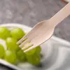 Juego de Cubiertos de Madera Desechable Ecológico Biodegradable para Comercio Exterior Transfronterizo: Cuchara, Tenedor, Cuchillo de Madera, Vajilla para Cocina Occidental y Postres