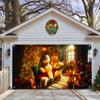 24 nuevos carteles de tela para puerta de garaje navideña transfronteriza con Papá Noel para decoración de fiestas al aire libre, tela colgante
