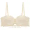Sujetador strapless de encaje puro estilo francés antideslizante para mujeres con poco busto, top tipo tubo push-up de grosor medio, conjunto de sujetador sexy de doble uso