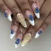 Comercio Exterior Uñas Postizas de Verano Piezas de Uñas Limón Arándano Tridimensional Francés Dulce Almendra Media Arte de Uñas Uñas Postizas Arte de Uñas Piezas de Uñas